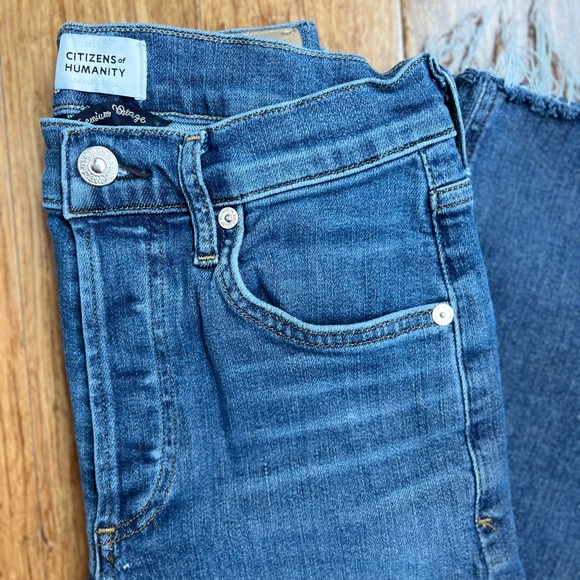 Citizens of Humanity Jeans Isola Cropped Boot Button Fly Raw Hem Size 25 - Picture 3 of 12